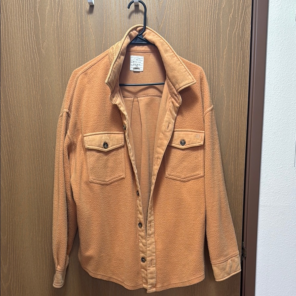 Billabong Tan Fleece Button-Up Shirt